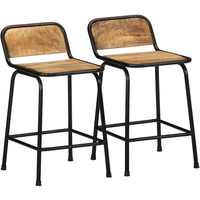 vidaXL Bar Stools 2 pcs 46x35.5x70 cm Solid Wood Rough Mango