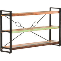 vidaXL 3-Tier Bookcase 140x30x80 cm Solid Reclaimed Wood