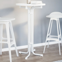 vidaXL Bar Table White Ø60x110 cm Engineered Wood and Steel