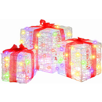 vidaXL Gift Box with 60 LEDs 3 pcs Multicolour 20 x 20 x 20 cm Acrylic