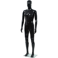 vidaXL Full Body Male Mannequin with Glass Base Glossy Black 185 cm
