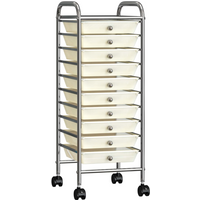 vidaXL 10-Drawer Mobile Storage Trolley White Plastic
