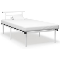 vidaXL Bed Frame without Mattress White Metal 100x200cm