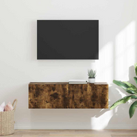 vidaXL TV Wall Cabinet Smoked Oak 98 x 31 x 29.5 cm Engineered Wood