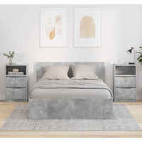 vidaXL Bedside Tables with Drawer 2 pcs Concrete Grey 40 x 30 x 467 cm