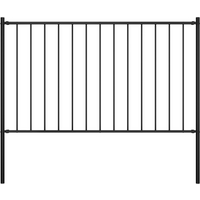 vidaXL Fence Panel with Posts Powder-coated Steel 1.7x1.25 m Black