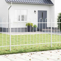 vidaXL Garden Fence 3 pcs White 5.1 x 1 m Powder-coated Steel