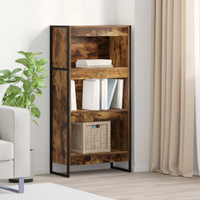 vidaXL Book Cabinet Smoke Oak 60 x 30 x 121 cm Engineered Wood