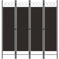 vidaXL 4-Panel Room Divider Brown 160x180 cm