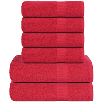 vidaXL 6 Piece Towel Set "FROGN" Red 360 gsm