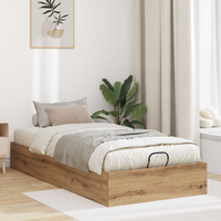 vidaXL Ottoman Bed Frame Artisan Oak 90 x 200 cm Engineered Wood