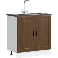 vidaXL Sink Base Cabinet "Porto" Brown Oak 80x46x81.5 cm Engineered Wood