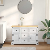 vidaXL Storage Chests Corona White 112 x 40 x 75 cm Solid Pine Wood