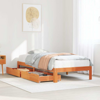 vidaXL Bed Frame with Drawers without Mattress Wax Brown 90x190 cm Single