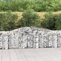 vidaXL Arched Gabion Baskets 15 pcs 400x30x80/100 cm Galvanised Iron