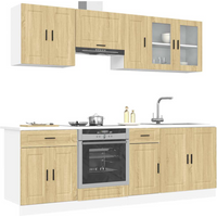 vidaXL 8 Piece Kitchen Cabinet Set Porto Sonoma Oak Engineered Wood