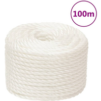 vidaXL Work Rope White 20 mm 100 m Polypropylene