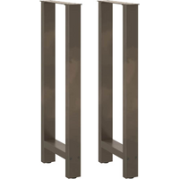 vidaXL Bar Table Legs Natural Steel 2 pcs 50x(100-101) cm Steel