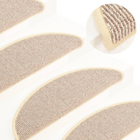 vidaXL Stair Mats 15 pcs 65x21x4 cm White and Brown Half Round Large