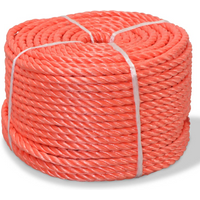 vidaXL Twisted Rope Polypropylene 16 mm 250 m Orange