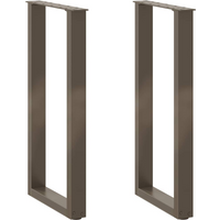 vidaXL Console Table Legs U-Shaped 2 pcs Natural Steel 28x(72-73) cm Steel