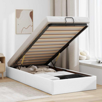 vidaXL Ottoman Bed Frame without Mattress White Single Faux Leather