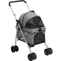 vidaXL Folding Dog Stroller Grey 76x50x100 cm Oxford Fabric