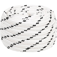 vidaXL Braided Boat Rope White 16 mmx50 m Polyester
