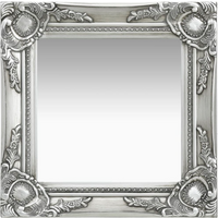 vidaXL Wall Mirror Baroque Style 40x40 cm Silver
