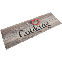 vidaXL Kitchen Rug Washable Cooking Grey 60x180 cm Velvet