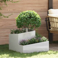 vidaXL Garden Planter Silver 60 x 60 x 50 cm Stainless Steel