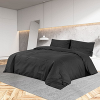 vidaXL Duvet Cover Set Black 260x220 cm Light-weight Microfiber