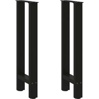 vidaXL Console Table Legs Black 2 pcs 28x(72-73) cm Steel