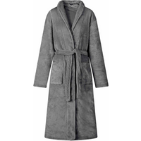 vidaXL Bathrobe without Hood Dark Grey S Flannel