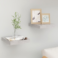 vidaXL Floating Wall Shelves 2 pcs Concrete Grey 23x23.5x3.8 cm MDF