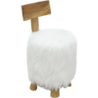vidaXL Stool White Solid Teak Wood