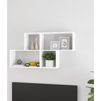 vidaXL Wall Shelf White 100x18x53 cm Engineered Wood
