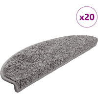 vidaXL Stair Mats 20 pcs 65x21x4 cm Grey Half Round Large