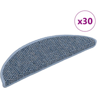 vidaXL Stair Mats Self-adhesive Sisal-Look 30 pcs 56x17x3 cm Blue