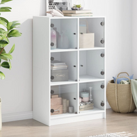 vidaXL Highboard with Doors White 68x37x109 cm Engineered Wood