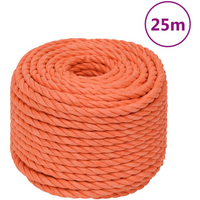 vidaXL Work Rope Orange 14 mm 25 m Polypropylene