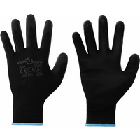 vidaXL Work Gloves 12 pcs Black 9 / L Polyester