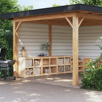 vidaXL Outdoor Kitchen Cabinets MEPPEL 3 pcs Solid Wood Pine