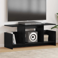 vidaXL TV Stand Black Oak 102 x 35 x 45 cm Engineered Wood