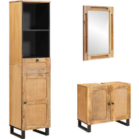 vidaXL Bathroom Sets with Drawer 3 pcs Natural Solid Mango Wood