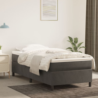 vidaXL Box Spring Bed Frame Dark Grey Single Velvet (UK/IE/FI/NO only)