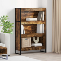 vidaXL Book Cabinet Smoke Oak 80 x 30 x 121 cm Engineered Wood