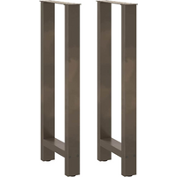 vidaXL Bar Table Legs Natural Steel 2 pcs 40x(100-101) cm Steel