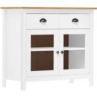 vidaXL Sideboard Hill White 90x40x80 cm Solid Pine Wood