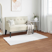 vidaXL Anti-Slip Faux Rabbit Fur Rug Olite White 80 x 150 cm Polyester